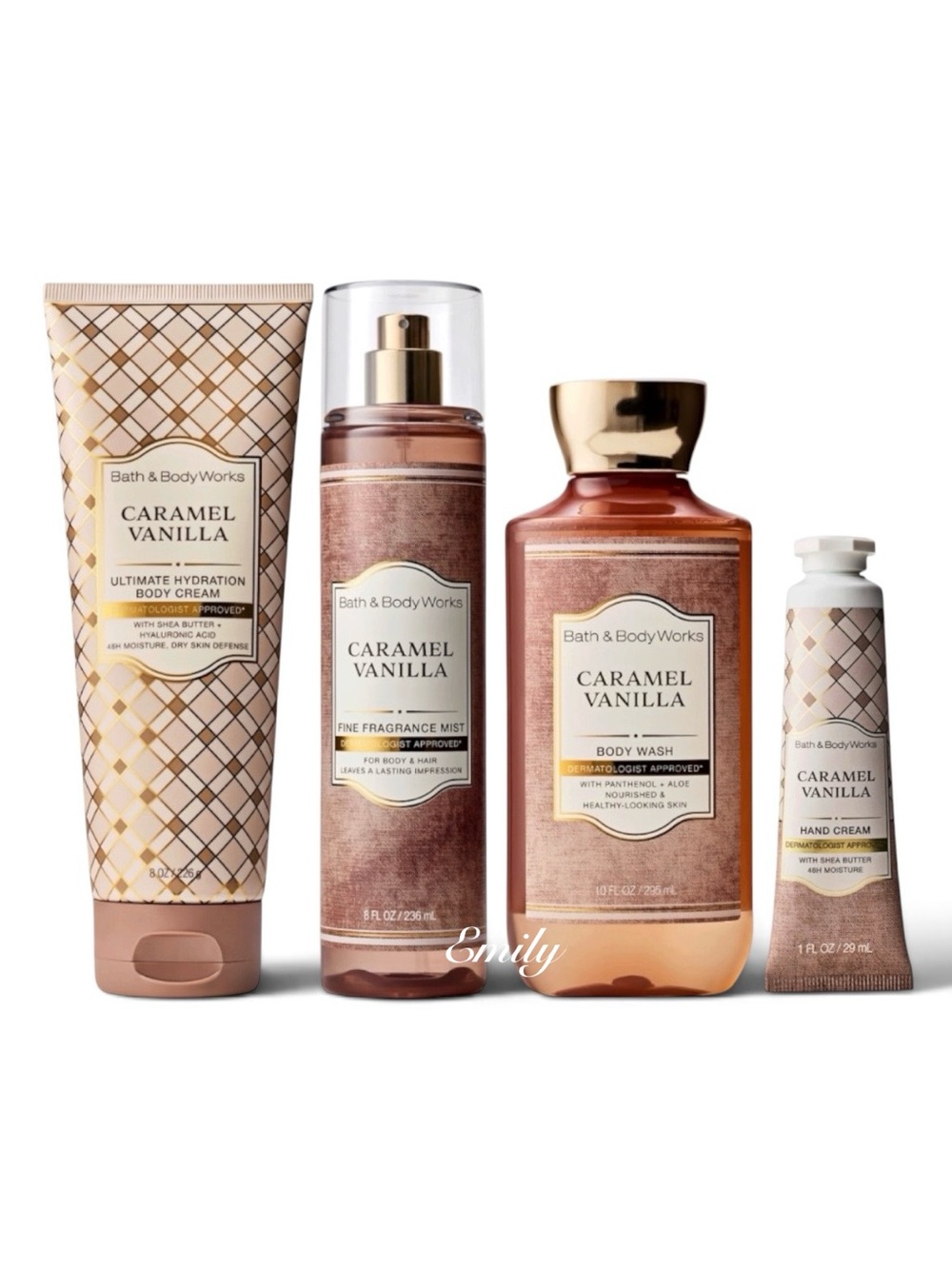 NEW! Bath & Body Works 3 Piece CARAMEL VANILLA Body Care Bundle Set